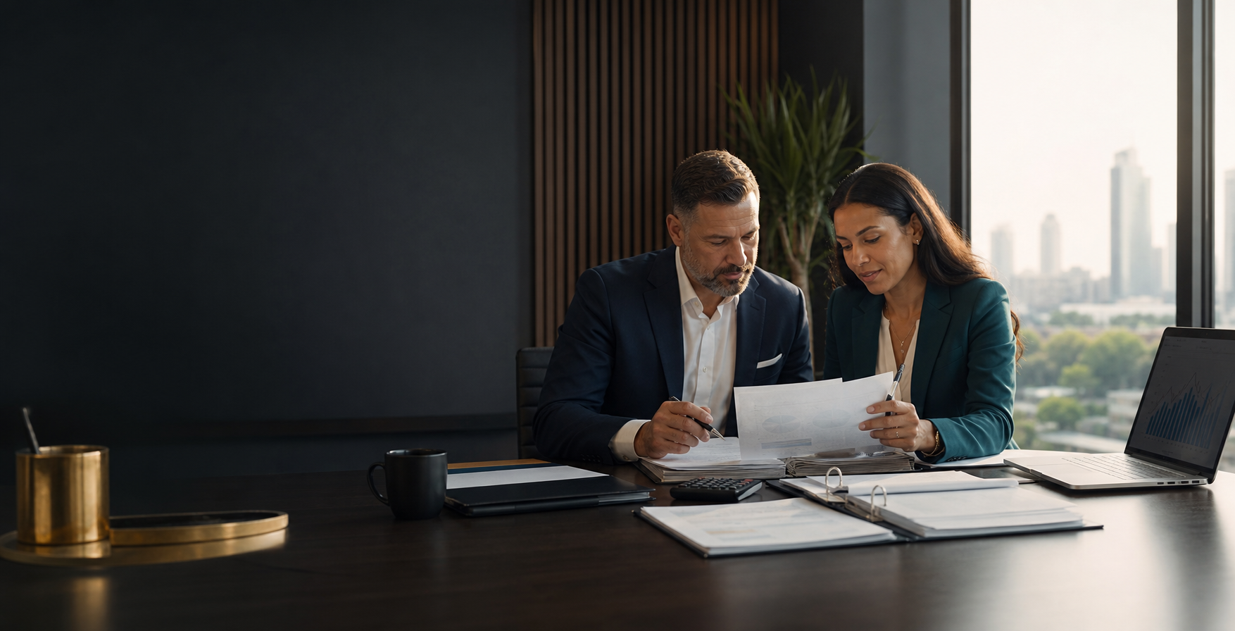 Financial professional reviewing a wealth strategy with clients